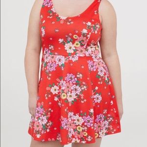 Red/Orange floral print dress